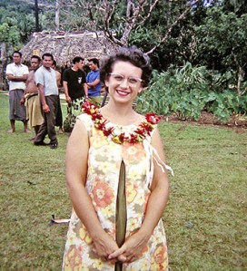 Jean delighted in her tropical wardrobe - girdles were unnecessary and you couldn't wear stockings with thongs.